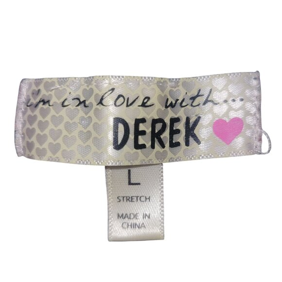 Im In Love With Derek Womens Stretch Grey Patterned Dress L - Picture 6 of 7